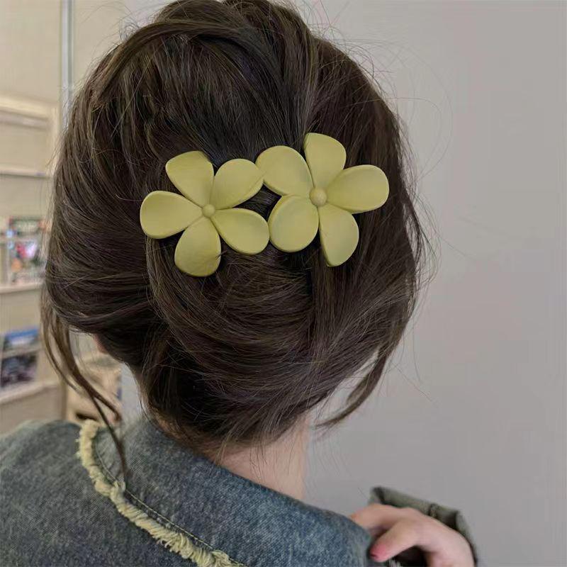 Elegant Matte Flower Updo Duckbill Hair Clip for Women