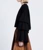 Double Standard Clothing Volume Sleeve Cropped Pullover, Women's, Black, 0208-080-244