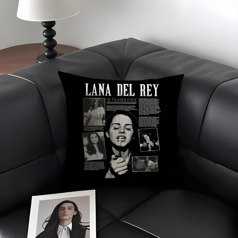 

LLana DelL Ray Singer Cushion Cover Natural Linen Organic Fabric DoubleSided Printing Sofa Home Decor Gift Pillow Case 30x30cm