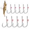 10Pcs/Set Live Shrimp Bait Hooks Carbon Steel Barbed Fishhook with Hole Catfish Bass Fishing Hook Fishing Tackle For Soft Lures