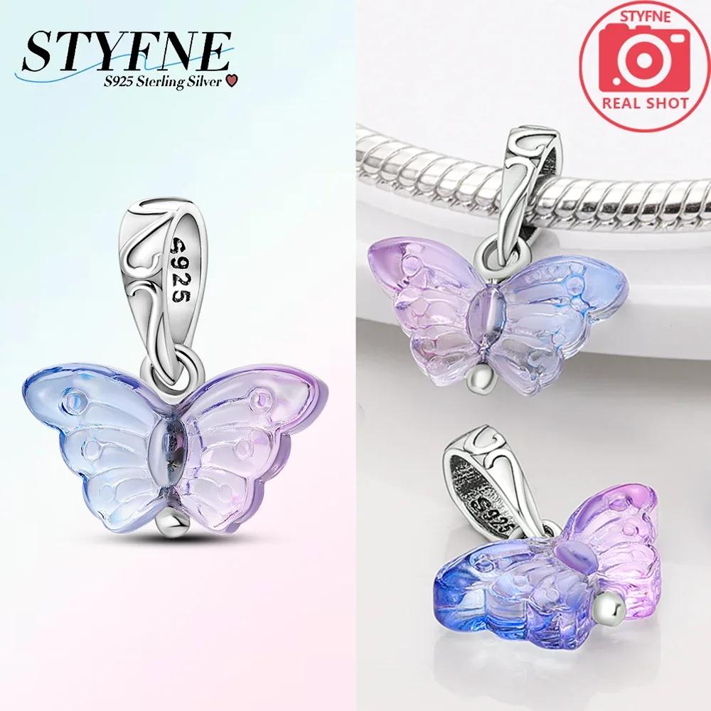 

Colored Butterfly Series Blue Zircon Necklace Pendant Original Copper Bead Fit Bracelet Valentine S Day Gift Jewelry Diy Set