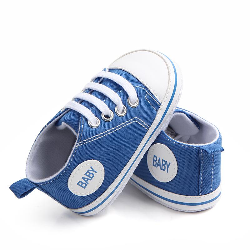 Baby First Walkers Cute Newborn Kid Canvas Sneakers Baby Boy Girl Soft Sole Crib Shoes Pre Walkers