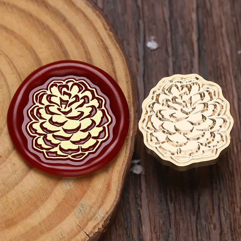 Stamp Christmas Series Relief Lacquer Seal Header Snowflake Deer Brass Carving Hand Diy Copper Head