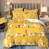 Cactus Alpaca 3D Geprint Dekbedovertrek Schattig Cartoon Dier Beddengoed Overtrek Kussensloop Luxe Hometextiel Bloemen Dekbedovertrek Sets