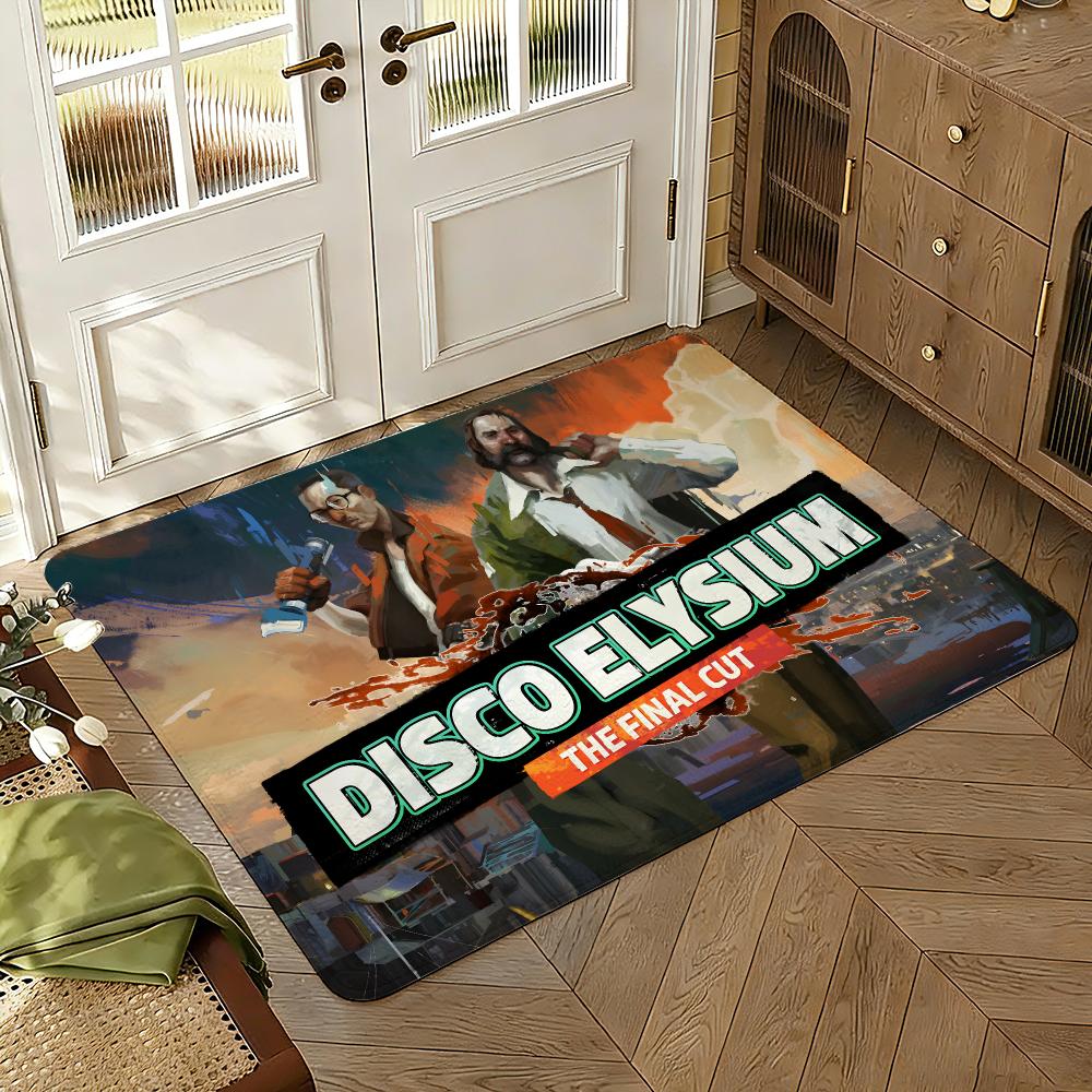 Disco Game Elysium Floor Mat Soft Thickened Absorbent Non-Slip Bedroom Living Room Door Mat Home Decor Flannel Rugs