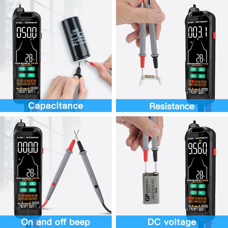 Digital Multimeter DC/AC 10A Current Ampere NCV Voltage 750V 128B Rechargeable Smart Professional Pen-type Ammeter Ohmmeter