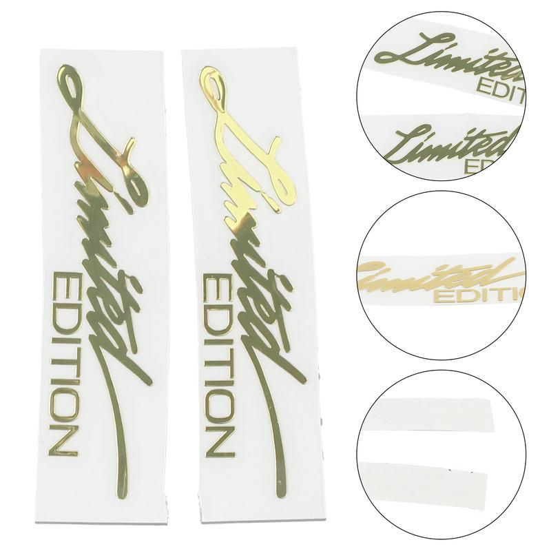2pcs Car Sticker 3D Gold Body Emblem Badge Metal Sticker Decal Car Accessories Motorcycle Decals Limited Edition Logo  Sticker