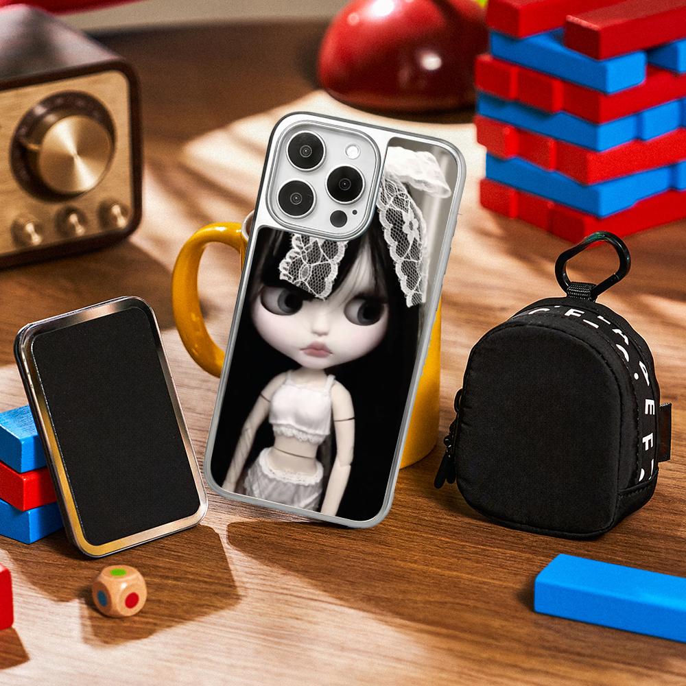 

Blythe Cute doll fashion pattern design Phone Case for iPhone 16 15 14 13 12 11 Pro Max Sheepskin Silver-edged protective case iPhone14Plus
