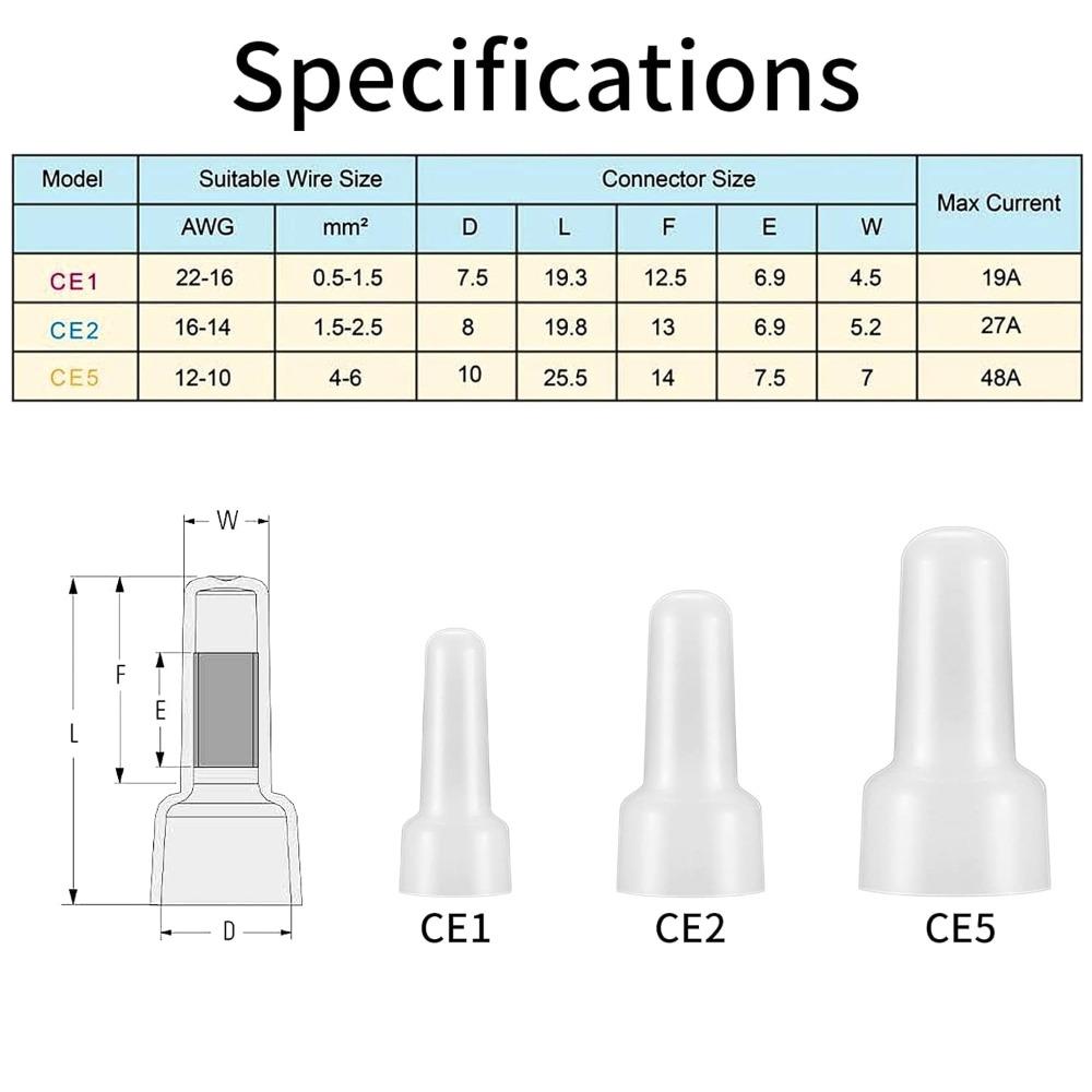 250 Stück 12-10GA Geschlossene Endverbinder 16-14 Isolierte Klemmen Kabelklemmen Crimpklemmen