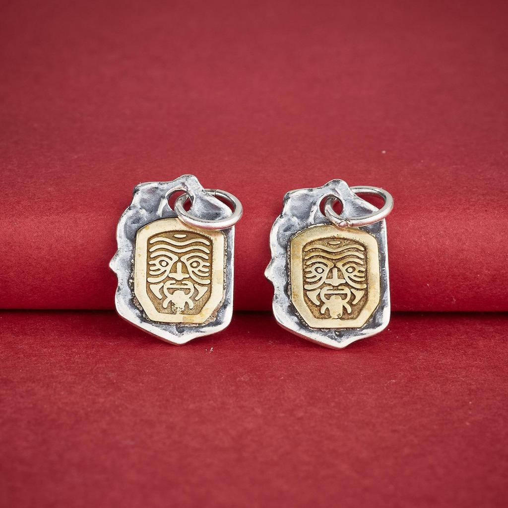 990 Sterling Silver Tibetan God of Wealth Zhakilam Pendant for Women - Charm for DIY Beading, Weaving, Bracelets, and Necklace Accessories