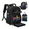 Heavy Duty Tool Backpack Wide Top Opening Multiple Exterior Pockets for Wrenches Screwdrivers Easy Access Organization