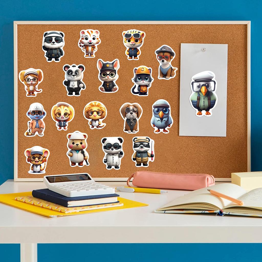 50 Cartoon Occupation Animal Graffiti Stickers Guitar Notebook Suitcase DIY Waterproof Stickers