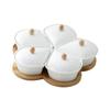 Ceramic Divided Serving Dishes with Lid Relish Tray for Home Kitchen Chips Rotation