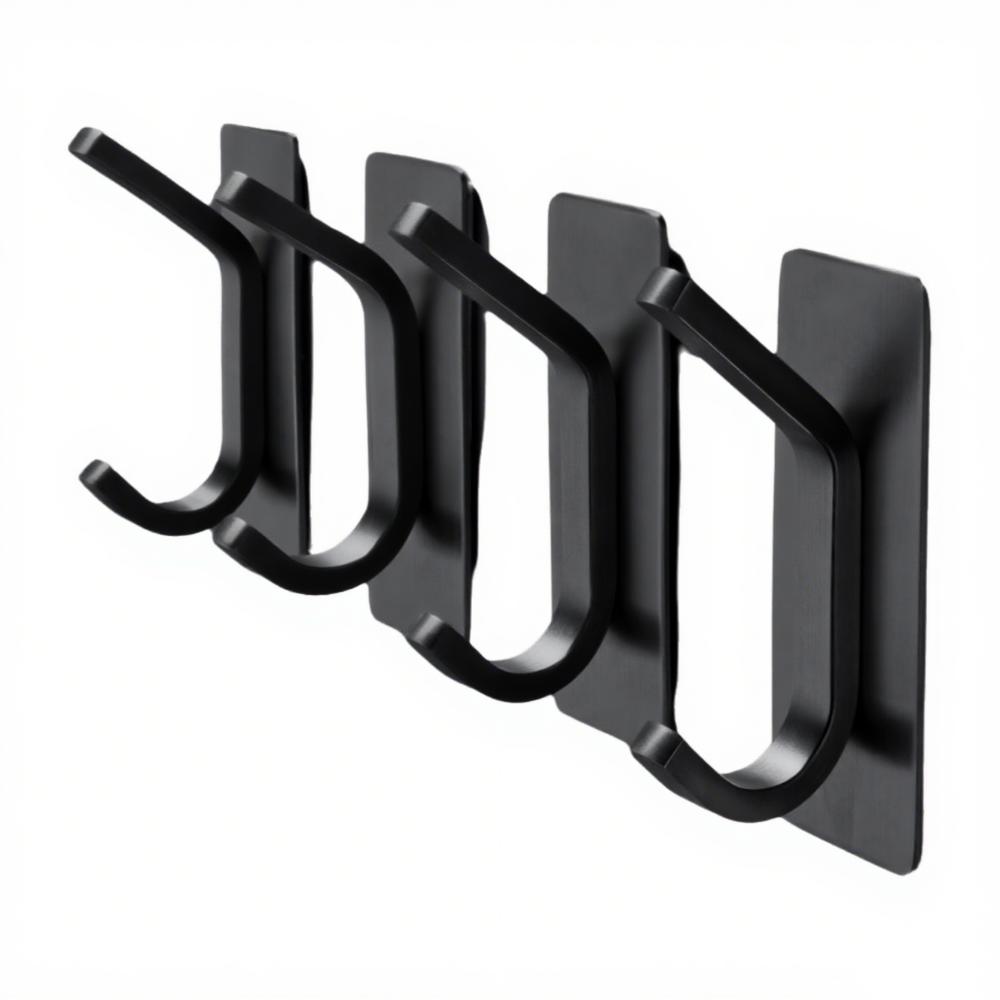 4pcs Stainless Steel Adhesive Towel Hooks Self Adhesive Waterproof Stick on Hooks No Drill Space Saving Heavy Duty Hooks