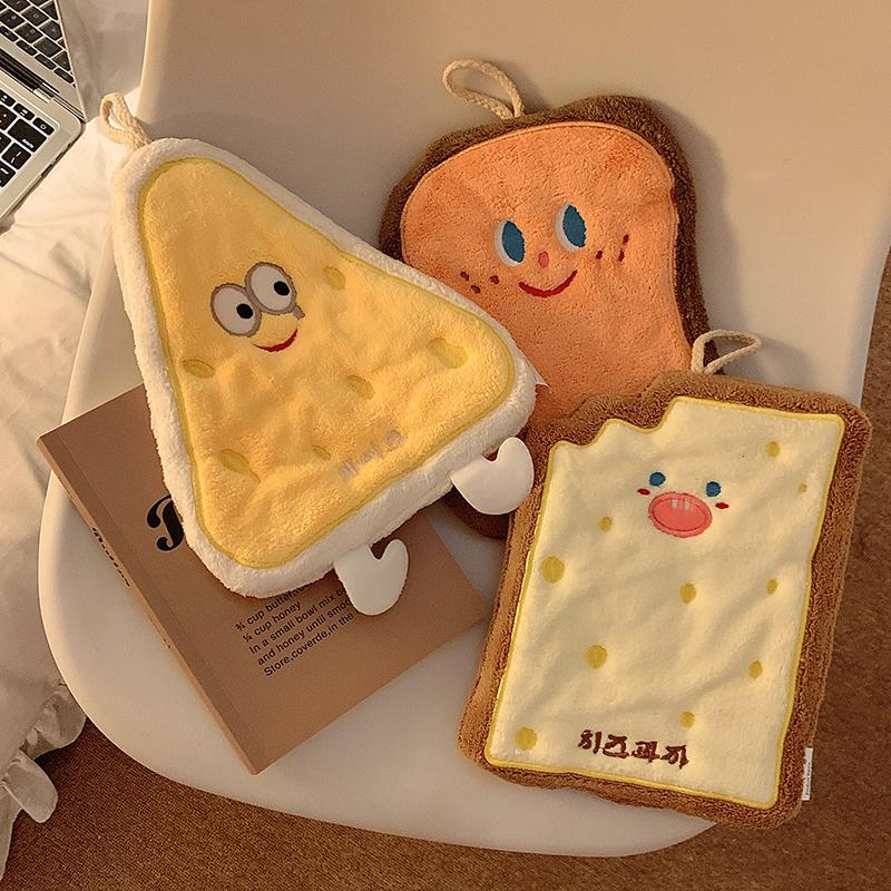 Süßes Cartoon-Muster Hängendes Handtuch Zum Händetrocknen Verdickend Saugfähig Kawaii Weiches Handtuch Mit Aufhängeschlaufe Badezimmerzubehör