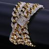 14mm 3D Zircon Hip-Hop Cuban Chain & Water Wave Bracelet for Men