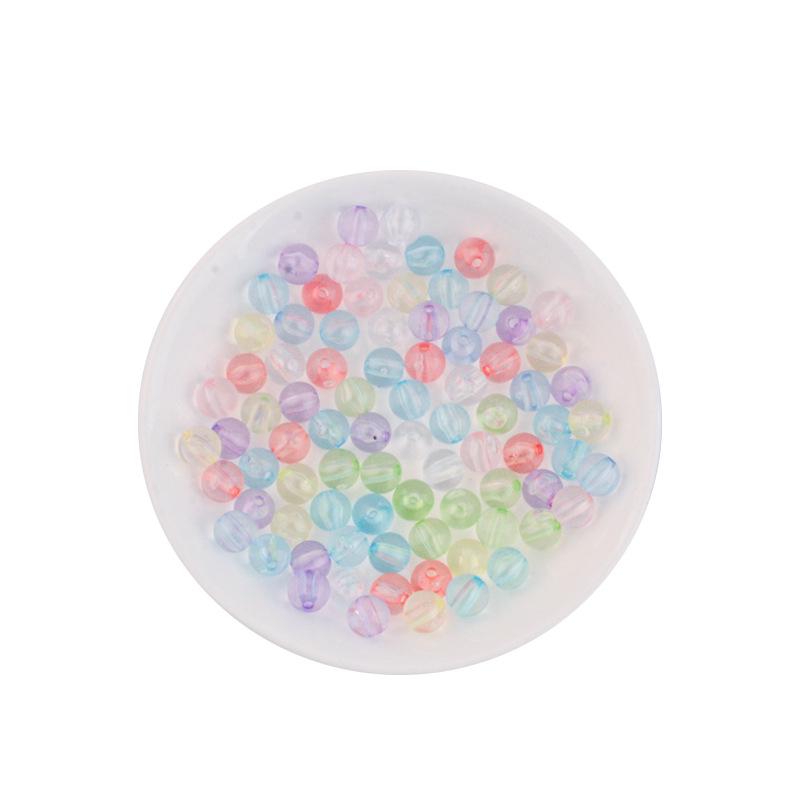 Perforated Transparent Round Acrylic Beads: Solid Color Crystal Resin Beads for DIY Beading Projects