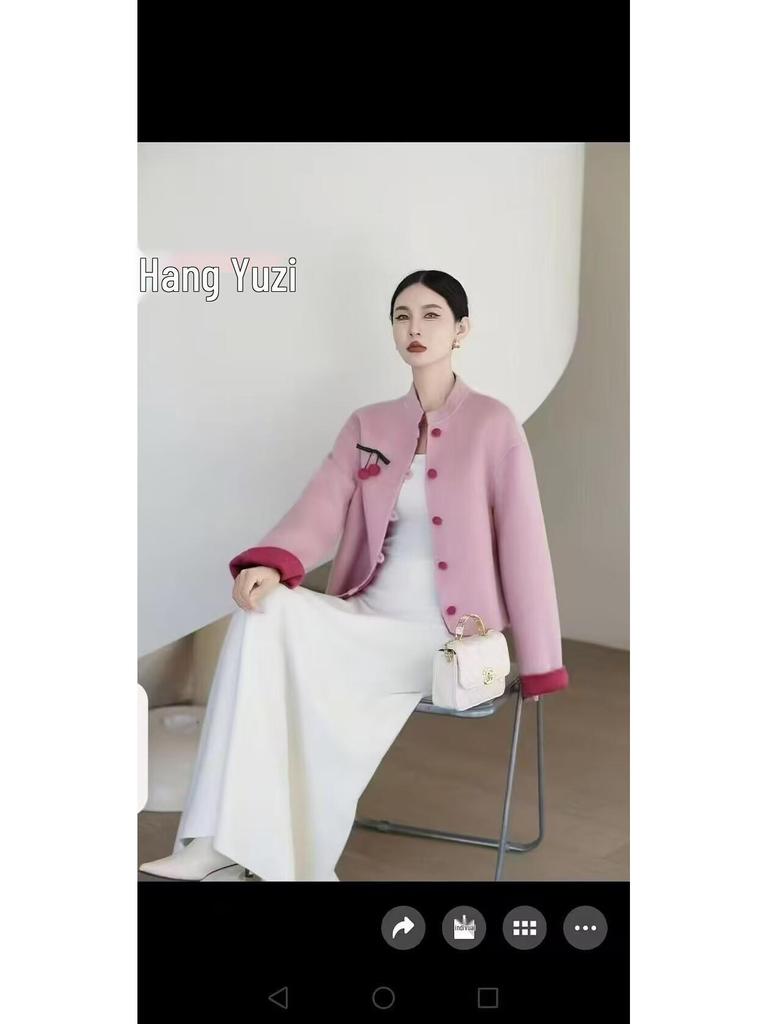 2025 Damen Kaschmir-Wendemantel - Kurz, hochwertiger chinesischer Stil mit zartem Wollmischgewebe