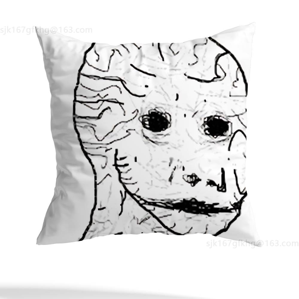 Wojak Soyjak Pillow Case Sofa Living Room Bedroom Headboard Backrest Cushion Square Cushion Nap Time