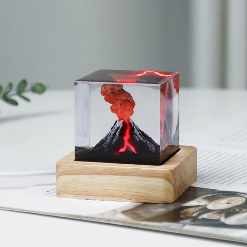 Striking Fire Sculpture Volcano Eruptions Night Light Impressive Detailing Eruptions Sculpture Night Lamp Home Decors