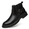 Fashion Winter Boots New Luxury Brand Plus Hair Men Boots  High Top Crocodile Leather Shoes Men Business Ankle Boots Leather Snow Boots
