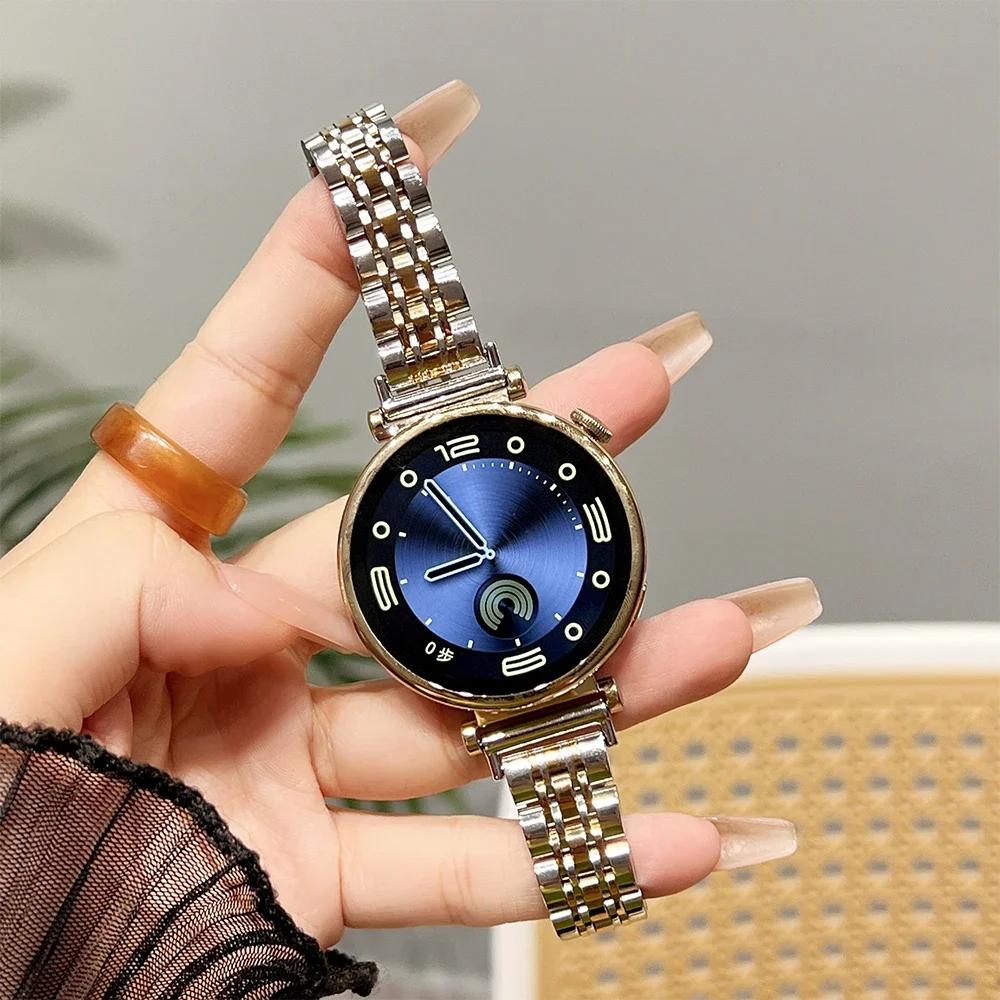 18mm 20mm 22mm Edelstahlarmband für Huawei GT5 41mm 5Pro 42/46mm Dünnes Damenarmband für Samsung Galaxy Watch 7 5 6 40 44mm