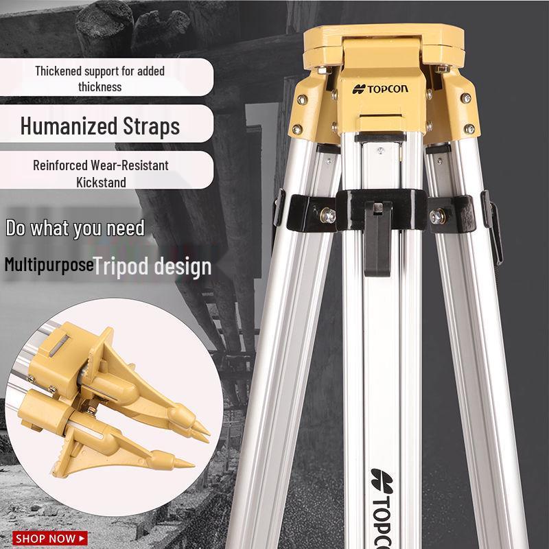 Durable Aluminum-Wood Total Station Leveling Instrument with Thickened Theodolite Tripod