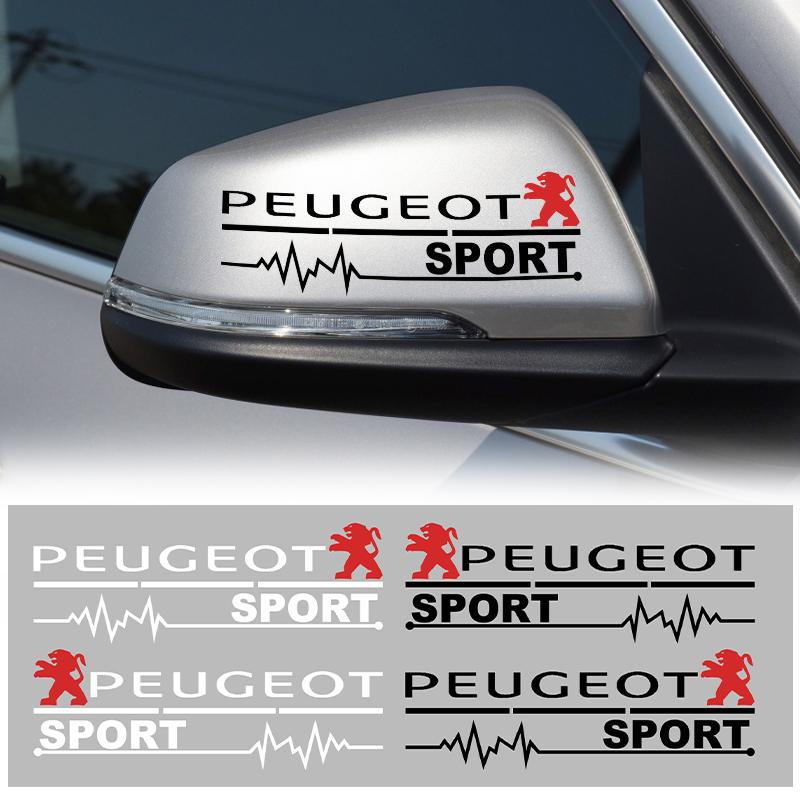 2pc Car Side Rearview Mirror Decor Stickers Car Logo Body Styling Decal For Peugeot 205 307 2008 207 308 107 408 508 106 301 206