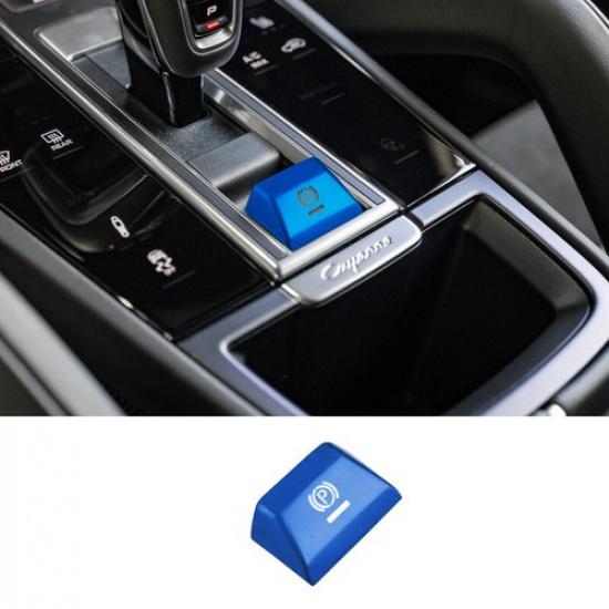 Blue Aluminum Alloy Car Center Handbrake Button Cover For Porsche Cayenne 18-23