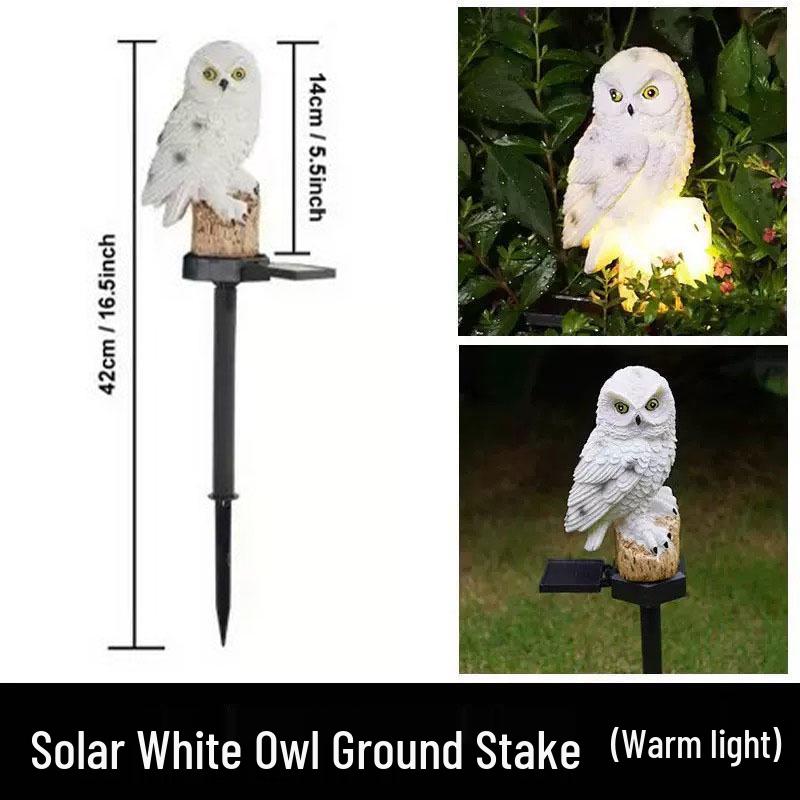 Cross-Border Solar Owl Resin Light for Garden Lawn Decor