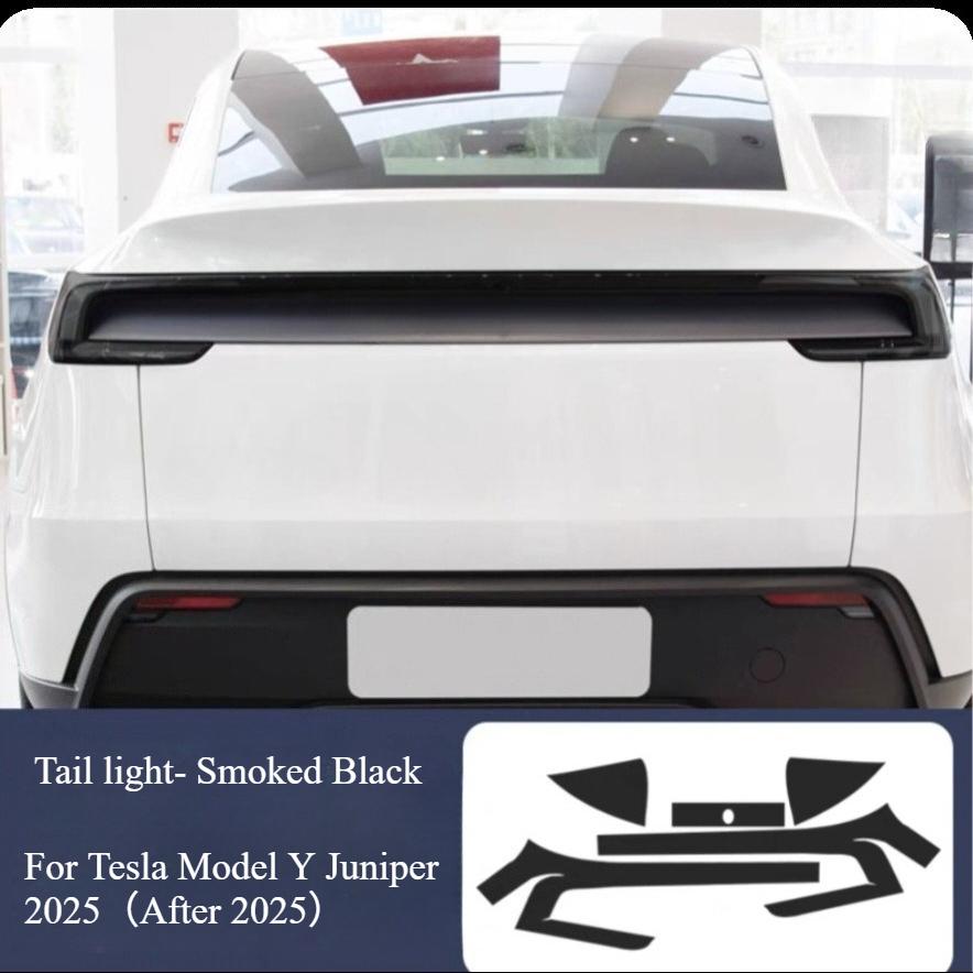 For Tesla Model Y Juniper 2025 Smoked Black Headlight Film TPU Transparent Tail Light Protective Film Waterproof Car Accessories