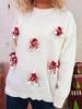 Autumn/Winter Patchwork Bow Knit Top - Women's Casual Christmas & New Year Style.