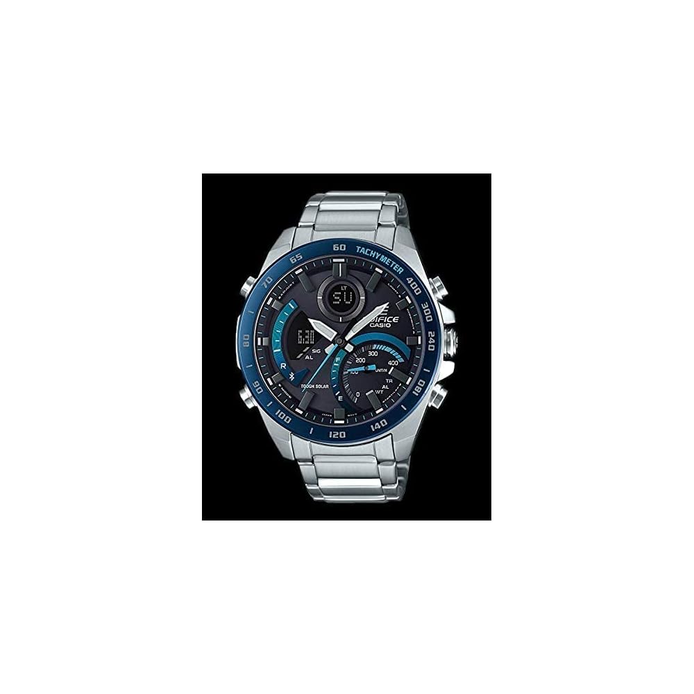EDIFICE Casio ECB-900DB-1B Bluetooth Chronograph Calendar Analog Digital Watch Black Blue Stainless Steel Waterproof