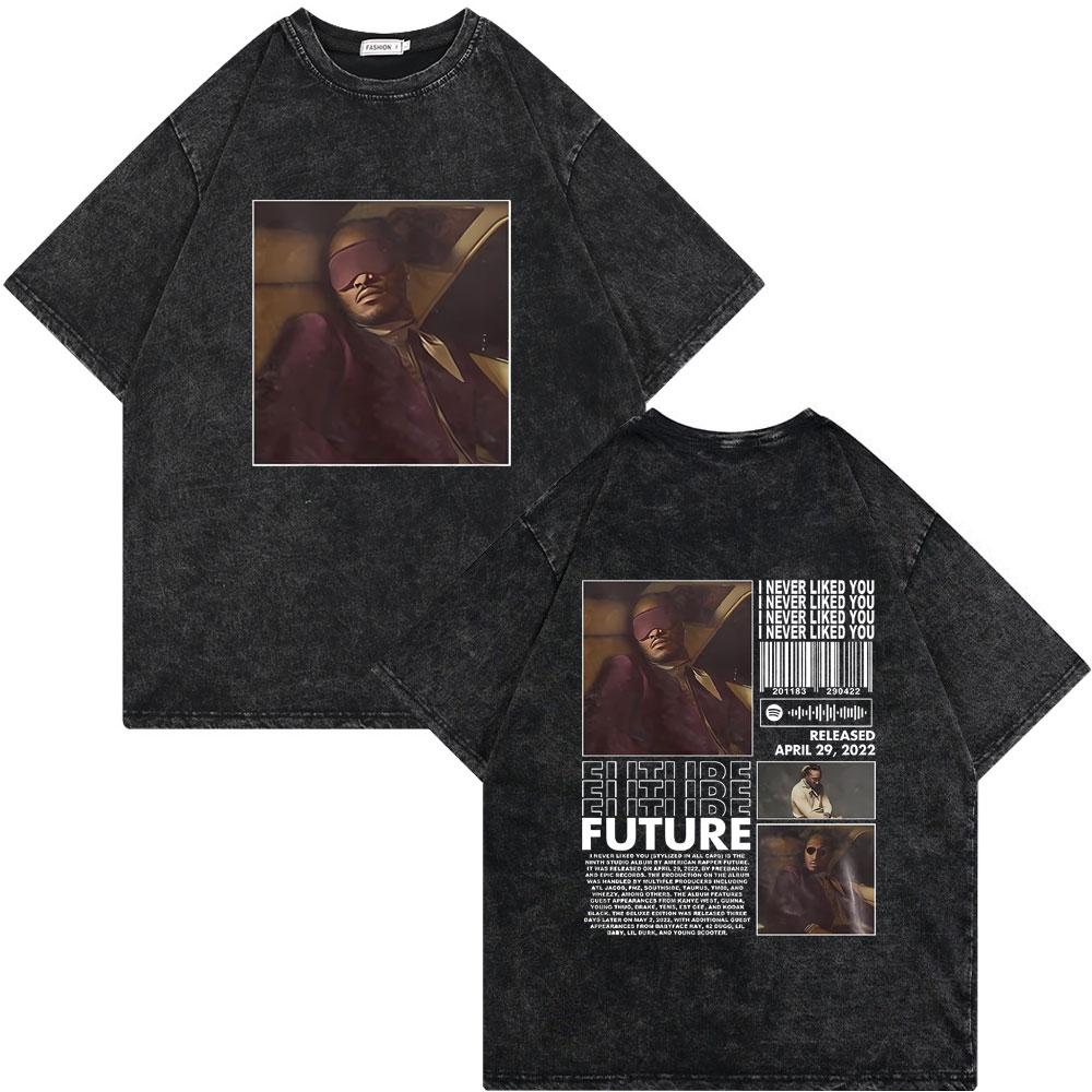 Rapper Lil Uzi Vert Lil Wayne Playboi Carti Tshirts Kanye West Kendrick Lamar Drake Lil Baby T Shirt Washed Vintage Streetwear S