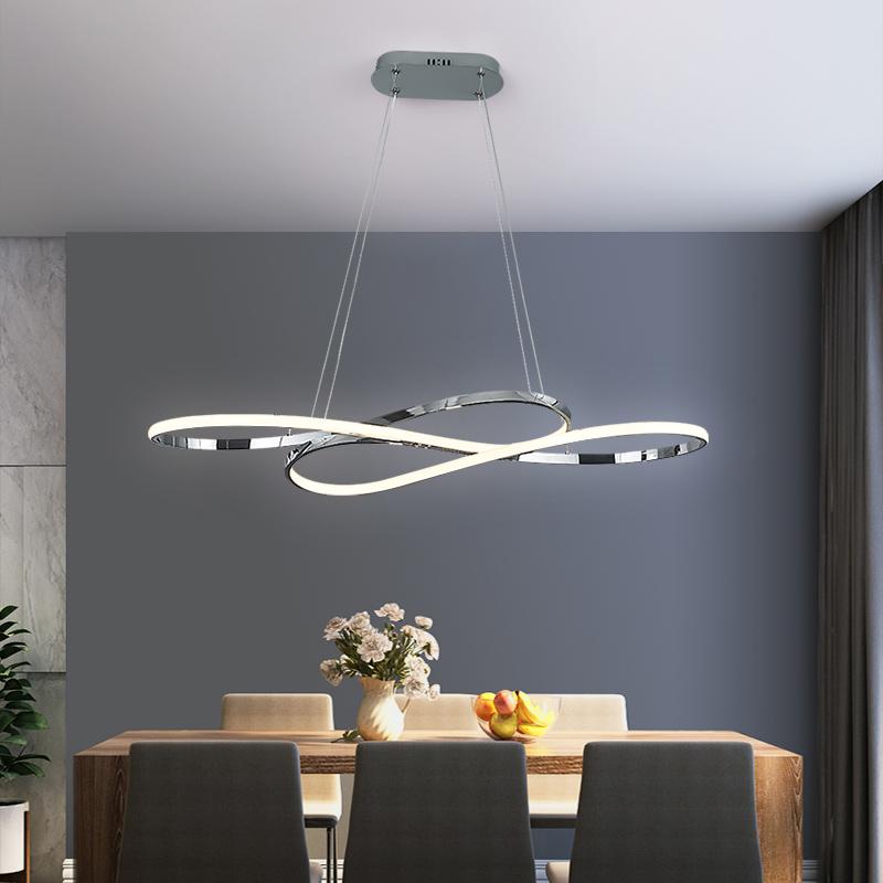 Modern LED Pendant Lamp For Dining Room Kitchen Living Room Bedroom Chandelier Gold Luster Curve Design Suspension Lights