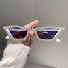 Fashion Cat Eye Rhinestone Bling Sunglasses Women Vintage Small Frame Ladies Gradient Sun Glasses UV400