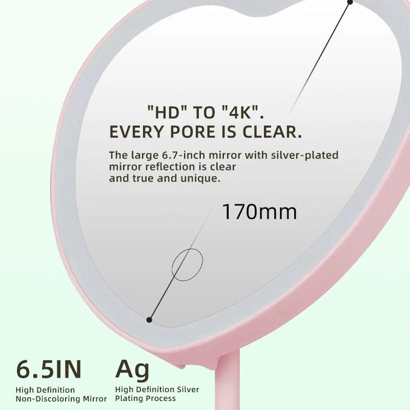 Spiegel Schminkspiegel LED mit Licht Studentin Schminkspiegel Wohnheim Schreibtisch Desktop Aufbewahrung Schminkspiegel