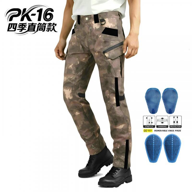 

VOLERO Motorcycle Drop Resistance Riding Pants Waterproof Windproof Double-layer Breathable High-waist Camouflage Silicone L