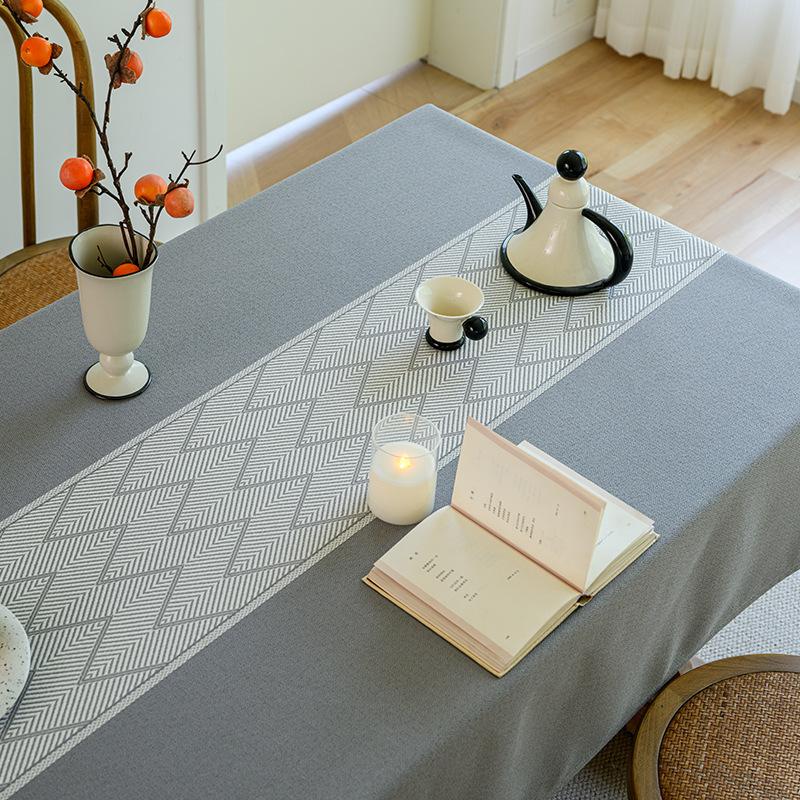 Cotton And Linen Fabric Tablecloth High-End Coffee Table Cloth Simple Modern Dining Table Cloth Rectangular Tablecloth