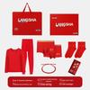 Langsah Men's Pure Cotton Red Thermal Underwear Lucky Gift Set