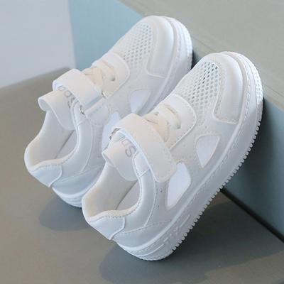 Children's Small White Shoes 2025 Summer Sports Shoes for Boys Breathable Hollow Mesh Shoes for Girls Soft Soled Casual Board Shoes