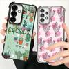 Cactus Pattern Plating Phone Case For Samsung A17 A07 A37 A57 A16 A56 A15 A55 A14 A54 A13 A53 A26 A36 A25 A35 A24 A34 A23 A33