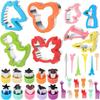 34PCS Cartoon Sandwich Cutter Set Dolphin Mermaid Stamping Cookie Mold Creative DIY Toast Breakfast Baking Tool
