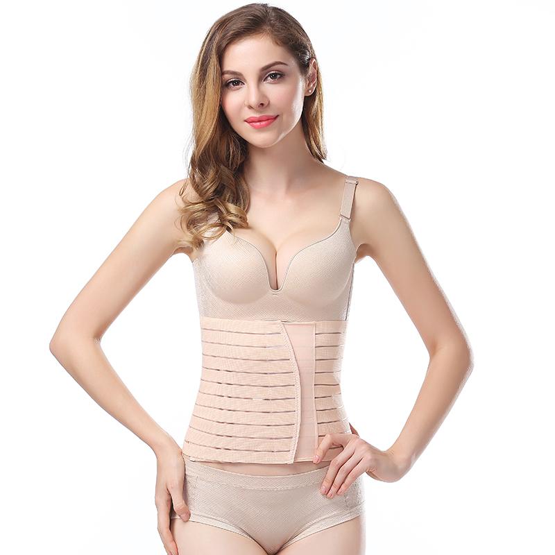 Ladies Post Delivery Slimming Breathable Eco-Friendly Girdle Postpartum Recovery Stretchy Waistband Firm Control Abdominal Belt One Size бежевый