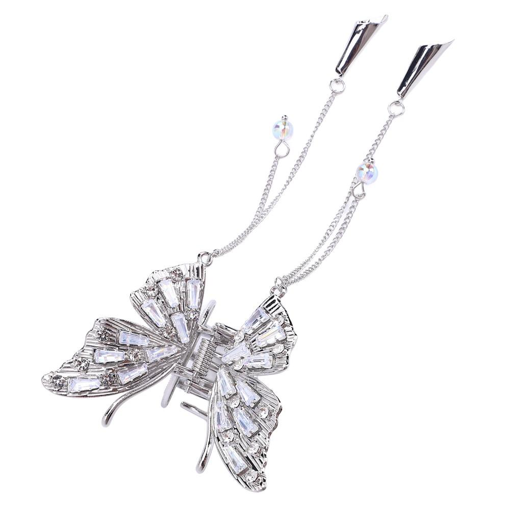 Alloy Shiny Rhinestone Tassel Hair Claw Clip Butterfly Hair Claw Clip Women Hair Accessories