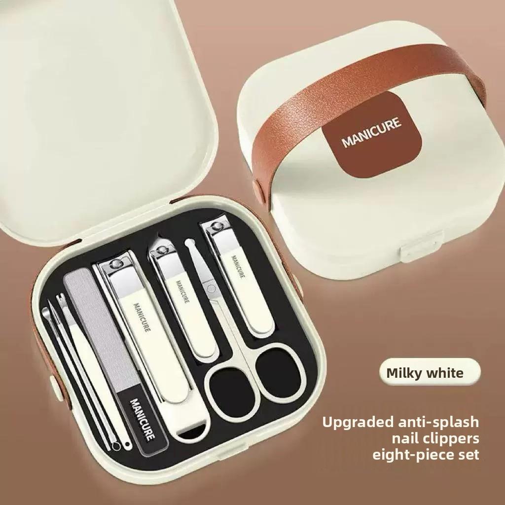 

5/6/7/8 Наборов Защищенный от брызг набор кусачек для ногтей Рука об руку с маникюрными кусачками Маникюрные кусачки для ногтей Инструмент для защиты Маникюр 8 pcs set бежевый