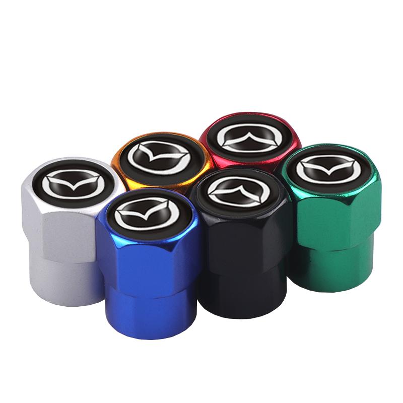 4pcs Car Wheel Tire Valve Caps Stem Case With Logo Auto Styling For Mazda 2 3 6 5 Axela Atenza CX 5 323 CX3 Emblems Accessories FF26