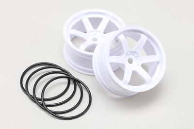 Yokomo 6-Spoke Wheels (White) for Drift, 5mm Offset, TW-5313W5 (Pack of 2)
