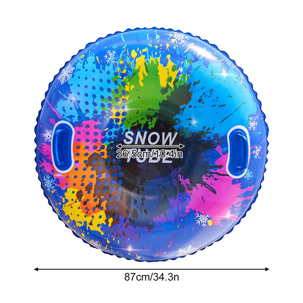 Inflatable Snow Tube Thickened PVC Heavy-Duty Hard-Bottom Snow Sled With Handles, Adult Children Skiing Ring Winter Game Props