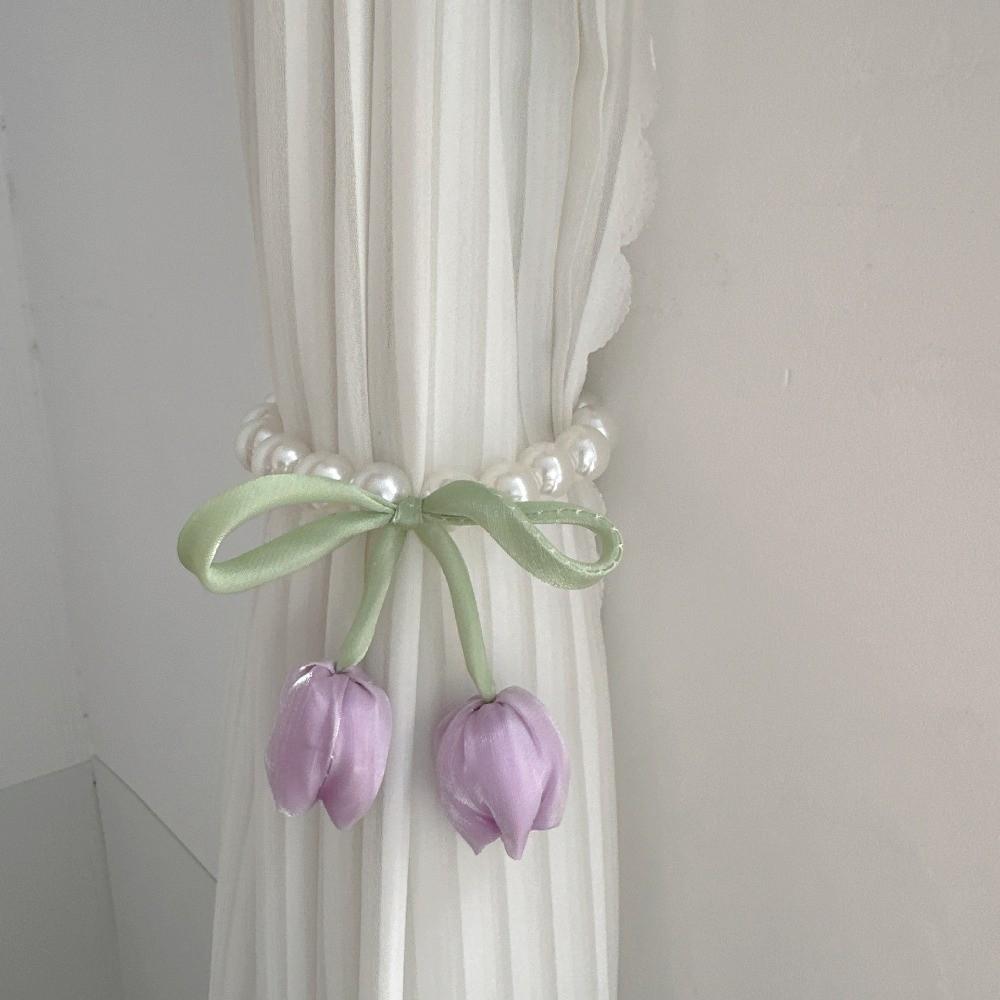 Pearl Chain Tulip Curtain Straps Magnetic Curtain Buckle Fashion Window Ties  Wedding Room